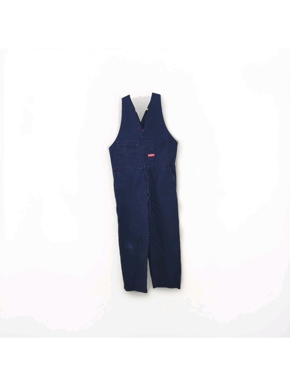 Hard Yakka Bib Overalls Men 97S US M Navy Blue Cotton Workwear Utility Edgy FLAW